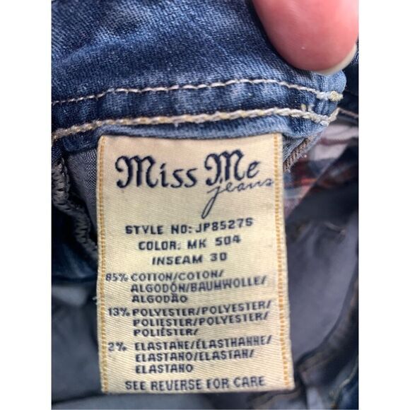 Miss Me Jean Signature Plaid Patch Skinny Jean Size 31 - Picture 9 of 10